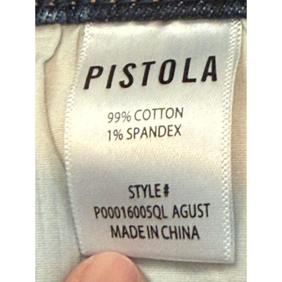 Pistola Eli High Rise Barrel Jeans 31 Augustus Wash Cropped Arched Leg - Picture 10 of 11